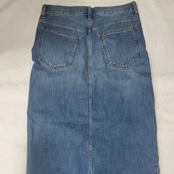 Madewell Blue Maxi Pencil Skirt with Slit - Picture 7 of 10